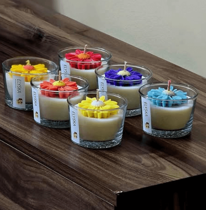 Daisy Glass Jar Candle